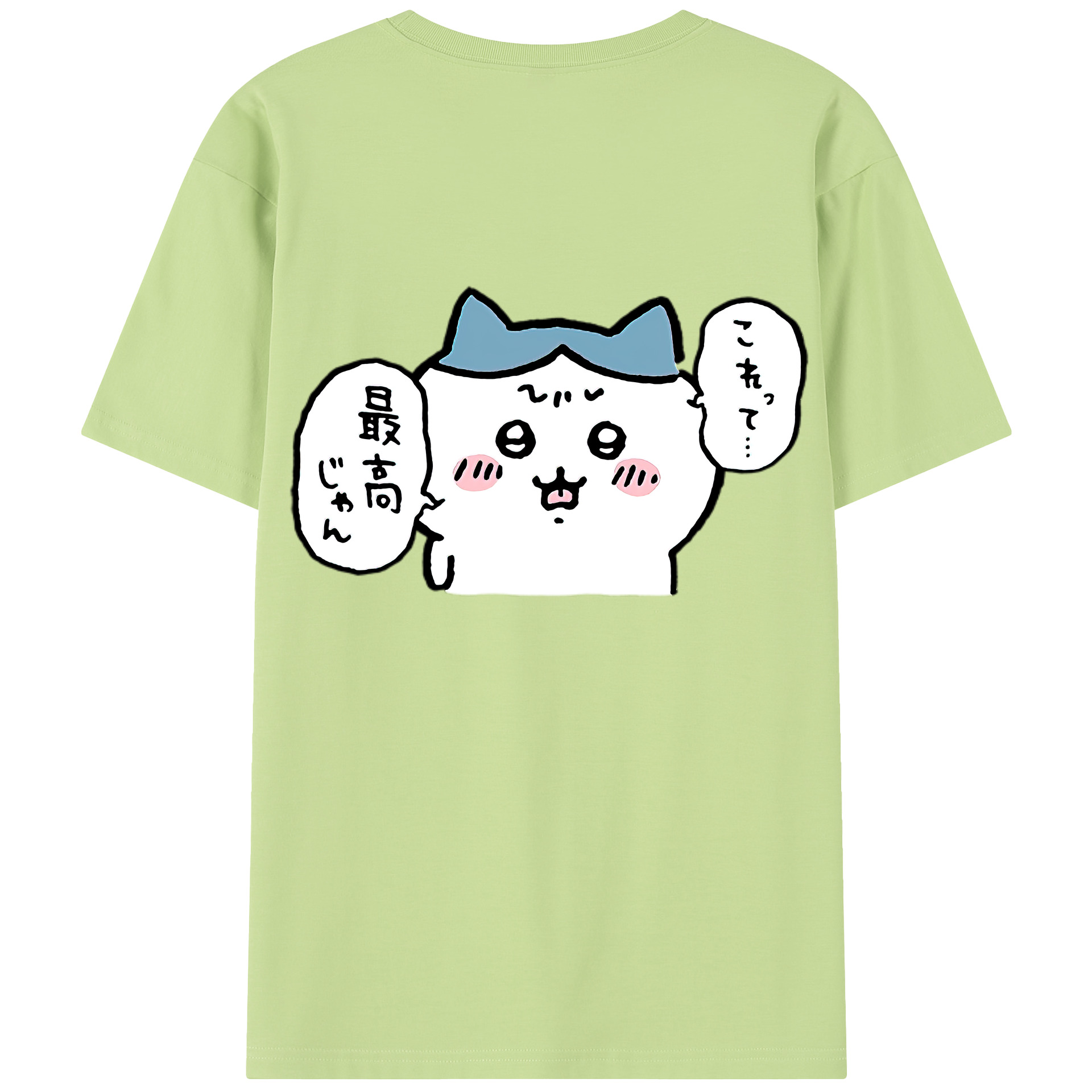 （画像用） ちいかわ ハチワレ Chii-kawa hachiware 綿100％半袖Tシャツ（背面プリント）